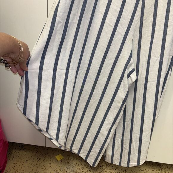 Ivy Street Women Jumpsuit Linen Rayon Romper L Wide Leg Beach Boho Sleeveless - Picture 8 of 8